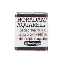 Load image into Gallery viewer, Schmincke - HORADAM® AQUARELL - finest artists' watercolor paints, 662 Sepia brown reddish, 14 662 044, 1/2 pan