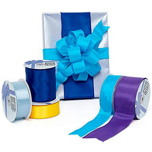 Load image into Gallery viewer, 4&quot; X 5yd Royal Cast-Over Wired Satin Ribbon
