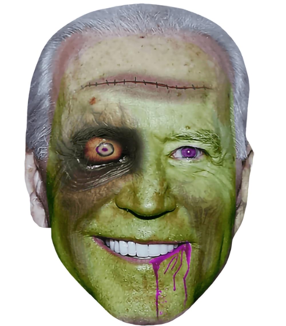 Joe Biden Zombie Celebrity Mask, Flat Card Face, Fancy Dress Mask