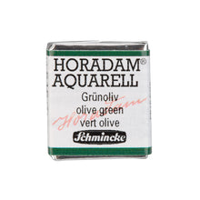 Load image into Gallery viewer, Schmincke - HORADAM® AQUARELL - Finest Artists' Watercolors, 515 Olive Green, 14 515 044, 1/2 pan
