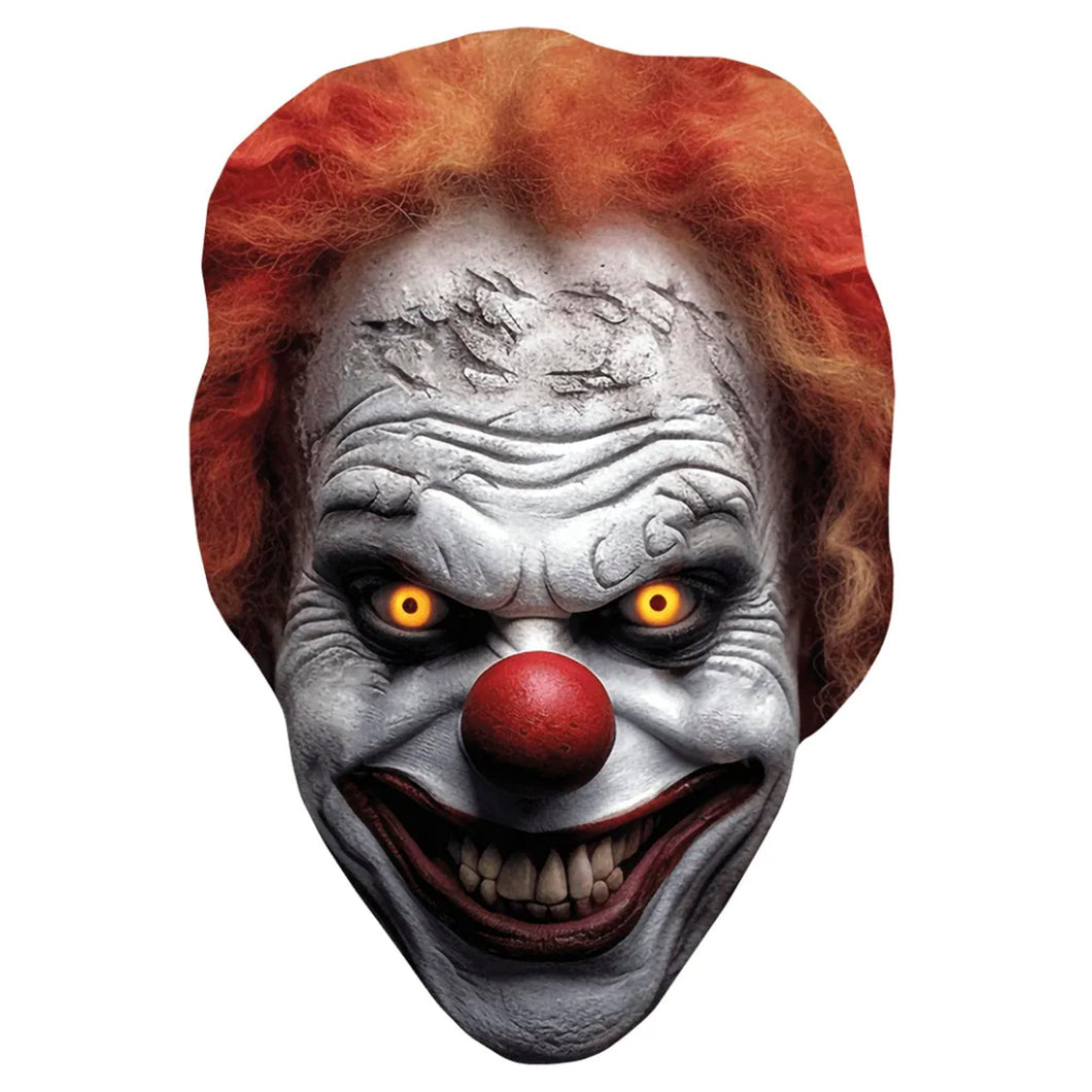 Horror Clown (Creepy) Celebrity Mask, Flat Card Face, Fancy Dress Mask