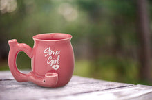 Load image into Gallery viewer, STONER GIRL PINK WITH WHITE IMPRINT MUG ROAST &amp; TOAST Pipe MUG Gift Party Fashioncraft
