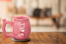 Load image into Gallery viewer, STONER GIRL PINK WITH WHITE IMPRINT MUG ROAST &amp; TOAST Pipe MUG Gift Party Fashioncraft
