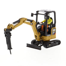 Load image into Gallery viewer, Diecast Masters CAT Caterpillar 301.7 CR Next Generation Mini Hydraulic Excavator with Work Tools and Operator High Line Series 1/50 Model 85597 - AT TEN Distribution