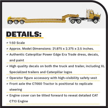 Load image into Gallery viewer, Diecast Masters Cat Caterpillar CT660 Day Cab with XL 120 Low - Profile HDG Lowboy Trailer and Operator Core Classics Series 1/50 Diecast Model 85503 C - AT TEN Distribution