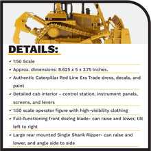 Load image into Gallery viewer, Diecast Masters CAT Caterpillar D11R Track Type Tractor with Operator 1/50 85025 - AT TEN Distribution