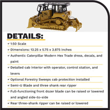 Load image into Gallery viewer, Diecast Masters CAT Caterpillar D6 Track Type Tractor Dozer with SU Blade and Operator High Line Series 1/50 Diecast Model 85553 - AT TEN Distribution