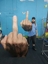 Load image into Gallery viewer, Giant Middle Finger Cardboard Sign (3ft) with Handle | Novelty Foam Finger Prop - AT TEN Distribution