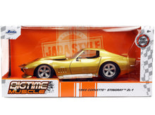 Load image into Gallery viewer, Jada Toys Big Time Muscle 1:24 1969 Chevy Corvette Stingray ZL - 1 Die - cast Car Gold, Toys for Kids and Adults - AT TEN Distribution