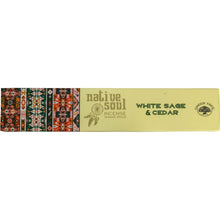 Load image into Gallery viewer, Kheops International Native Soul Incense Smudge Sticks, Pack of 12, 15 Grams, White Sage and Cedar, Brown, 72799 - AT TEN Distribution