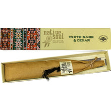 Load image into Gallery viewer, Kheops International Native Soul Incense Smudge Sticks, Pack of 12, 15 Grams, White Sage and Cedar, Brown, 72799 - AT TEN Distribution