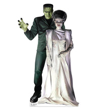 Load image into Gallery viewer, Life - size Frankenstein and His Bride Cardboard Cutout | 76in Classic Monster Halloween Standup Decoration & Photo Prop - AT TEN Distribution