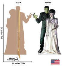 Load image into Gallery viewer, Life - size Frankenstein and His Bride Cardboard Cutout | 76in Classic Monster Halloween Standup Decoration & Photo Prop - AT TEN Distribution