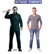 Load image into Gallery viewer, Lifesize Michael Myers Knife Standee (74 in) | Outdoor Halloween II Coroplast Cutout Prop - AT TEN Distribution