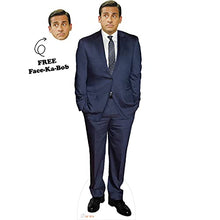 Load image into Gallery viewer, Michael Scott Cardboard Cutout Standup Steve Carell Celebrity Life-Size Realistic Set of 2 - Michael Scott Celebrity Paper Mask - Mask Included - Mich
