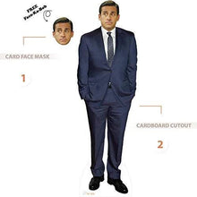 Load image into Gallery viewer, Michael Scott Cardboard Cutout Standup Steve Carell Celebrity Life-Size Realistic Set of 2 - Michael Scott Celebrity Paper Mask - Mask Included - Mich