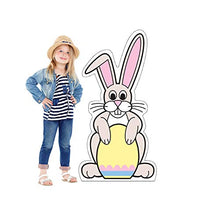 Load image into Gallery viewer, Advanced Graphics Easter Bunny with Egg Sign Board Life Size Cardboard Cutout Standup