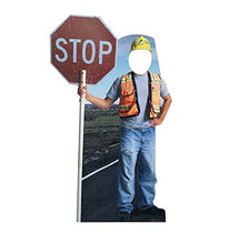 Load image into Gallery viewer, Advanced Graphics Construction Worker with Stop Sign Stand - in Life Size Cardboard Cutout Standup - AT TEN Distribution