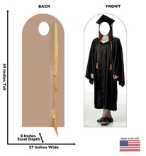 Load image into Gallery viewer, Advanced Graphics Female Graduate Black Cap & Gown Stand - in Life Size Cardboard Cutout Standup - AT TEN Distribution