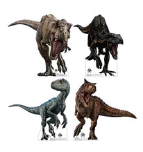 Load image into Gallery viewer, Advanced Graphics Jurassic World Mini Standees Set of 4 (T - Rex, Indoraptor, Camotaurus & Blue) Mini Cardboard Cutouts - AT TEN Distribution