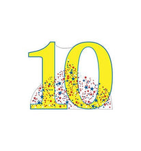 Load image into Gallery viewer, Advanced Graphics Number 10 Life Size Cardboard Cutout Standup - 10th Anniversary - 10th Birthday - AT TEN Distribution
