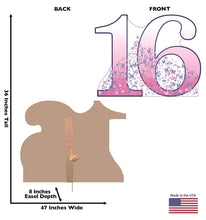 Load image into Gallery viewer, Advanced Graphics Number 16 Life Size Cardboard Cutout Standup - Sweet Sixteen Birthday Décor - AT TEN Distribution