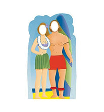 Load image into Gallery viewer, Advanced Graphics Surfer Couple Holding Surfboard Stand - in Life Size Cardboard Cutout Standup - AT TEN Distribution