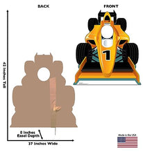 Load image into Gallery viewer, Advanced Graphics Yellow Race Car Stand - in Life Size Cardboard Cutout Standup - AT TEN Distribution