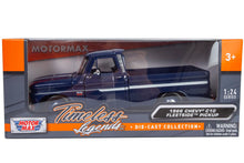 Load image into Gallery viewer, 1966 Chevy C10 Fleetside Pickup Truck, Dark Blue - Motormax 73355 - 1/24 Scale Diecast Model Toy Car, unisex - children - AT TEN Distribution
