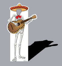 Load image into Gallery viewer, Life-size Fiesta Skeleton Stand in Cardboard Cutout
