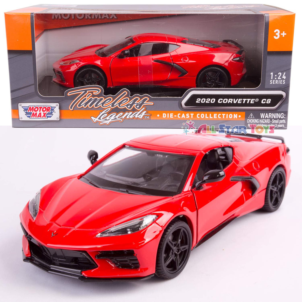 2020 Chevrolet Corvette C8 Stingray Red Timeless Legends 1/24 Diecast Model Car by Motormax 79360 - AT TEN Distribution