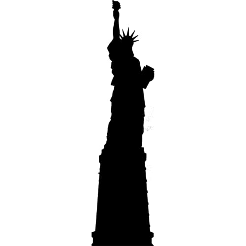 H13171 Statue of Liberty New York Silhouette Cardboard Cutout Back Drop Stand up