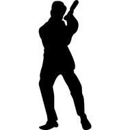 SP12461 Secret Agent Man Male with Pistol Silhouette Cardboard Cutout Standee Standup