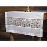 Christian Brands Latin Cross and IHS Lace Altar Runner