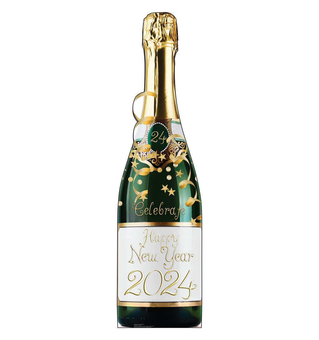 New Years Champagne Bottle Life-size Cardboard Cutout
