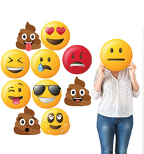 Load image into Gallery viewer, Cardboard Emoji Heads Set of 11 Cardboard Cutout
