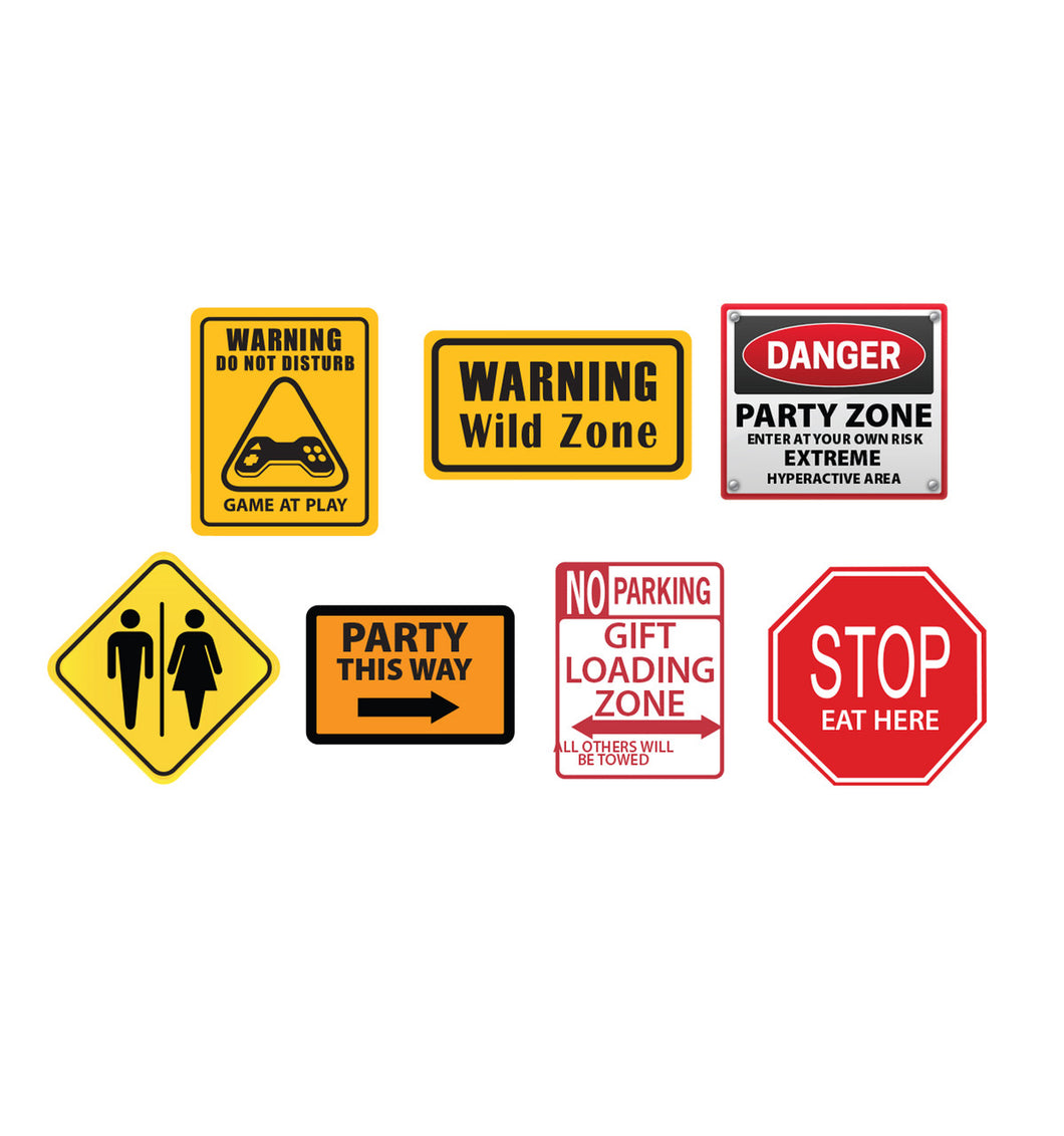 Party Construction Cardboard Cutout Signs
