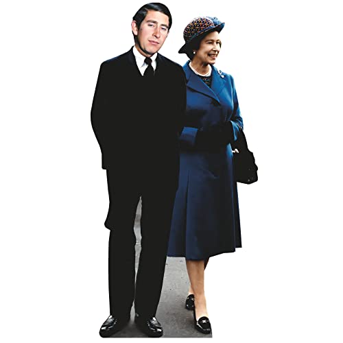 Prince King Charles III Queen Elizabeth II 1980s Cardboard Cutout Standee Standup