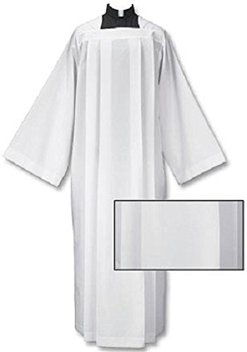 Plain Box Pleated Alb White, small