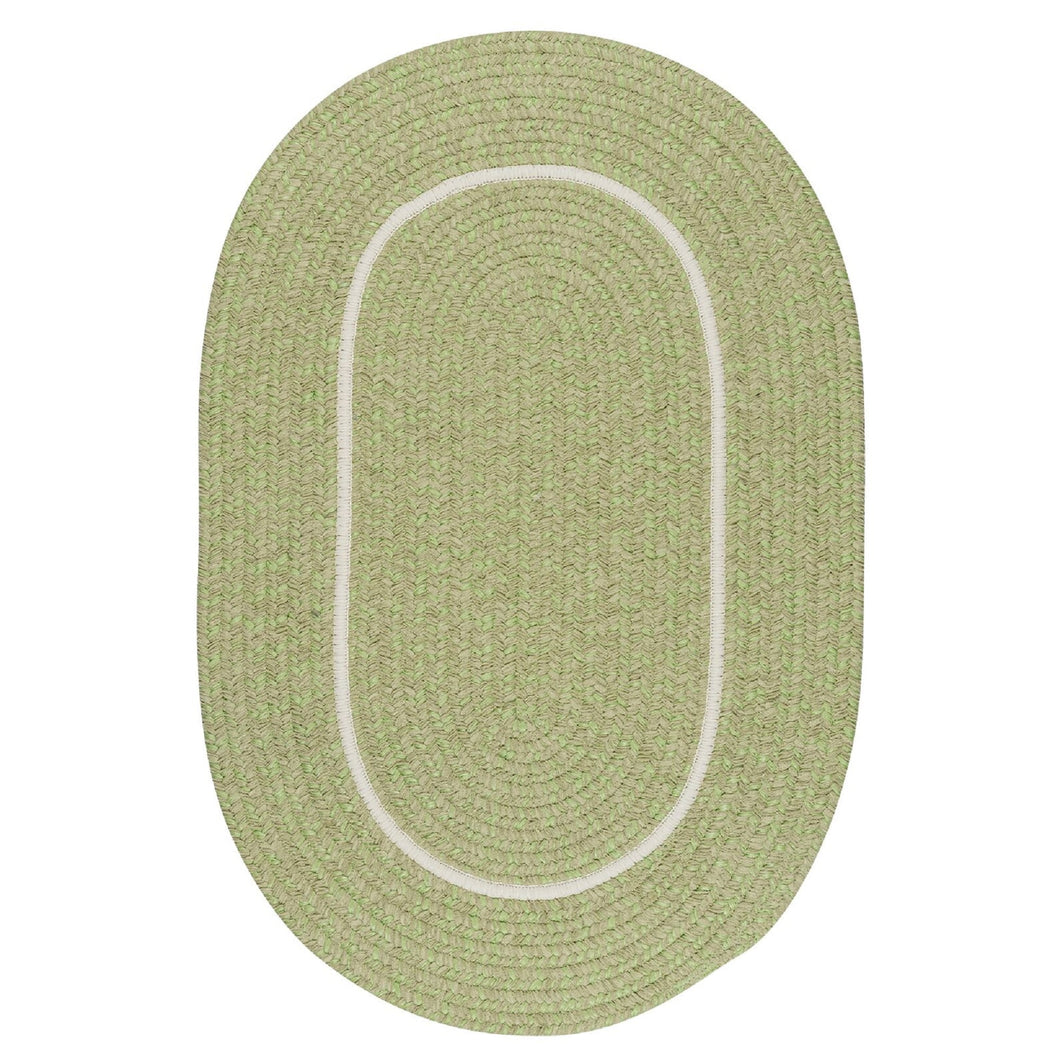 4' Green and White Round Area Throw Rug