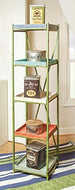 Manual Woodworkers Vintage Distressed 5 Tier Display Shelf Etagere