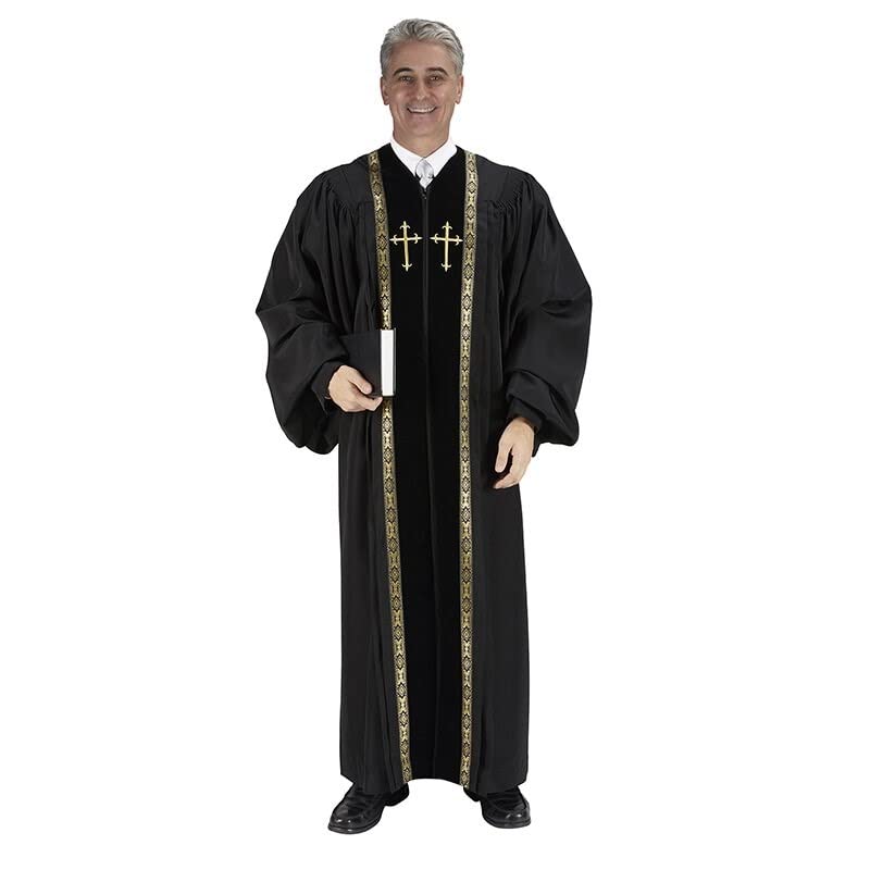 Cambridge Peachskin Pulpit Robe - Black - Small - 53