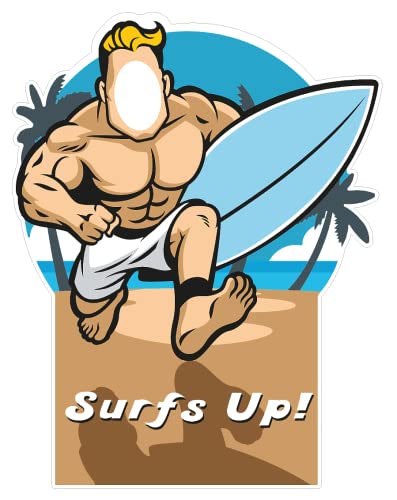 SS11060 Beach Surfer Muscle Man Stand-in Cardboard Cutout Standee Standup
