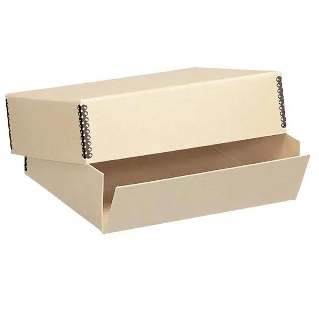 Lineco, Museum Archival Drop-Front Storage Box, Acid-Free with Metal Edges, 11.5 X 15 X 3 inches, Tan (733-3011)