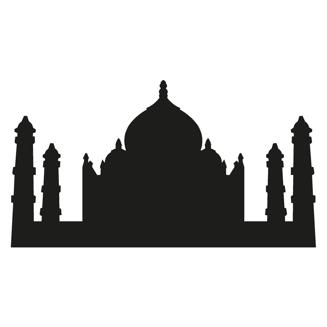 H13191 Taj Mahal Silhouette 7ft Wide Historic Monument Landmark Cardboard Cutout Back Drop Stand up