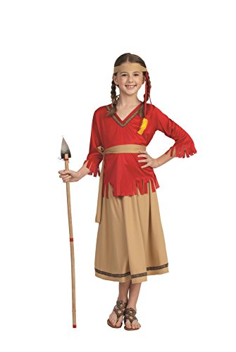 Child Indain Girl: red/camel S