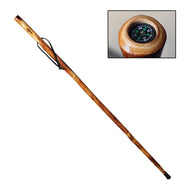 Manual Woodworkers Brown Cross Take A Hike Walking Stick w/Compass & Pouch