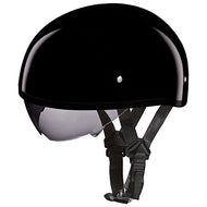 Daytona Helmets Half Skull Cap Motorcycle Helmet W/ Inner Shield DOT Approved [Hi-Gloss Black] [M]