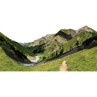 H13108 Swiss Alps Tree Line Seemless Tile (180x43, 2 seemlessly Tiled Cardboard Cutouts)