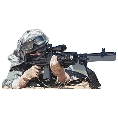 H32036 Military Marksman Infantry Airborne Sniper Pointing Gun Cardboard Cutout Standee Standup